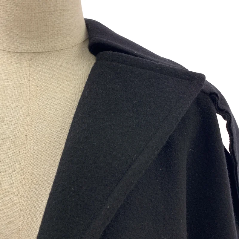 ヨウジヤマモト ファム 19AW メルトンウール　スリーブレスケープコート Yohji Yamamoto FEMME / ヨウジヤマモトファム | 2019AW | メルトン