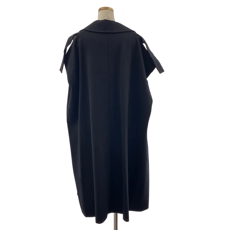 Yohji Yamamoto FEMME / ヨウジヤマモトファム | 2019AW | メルトンウール スリーブレス ケープコート | 2 | レディース