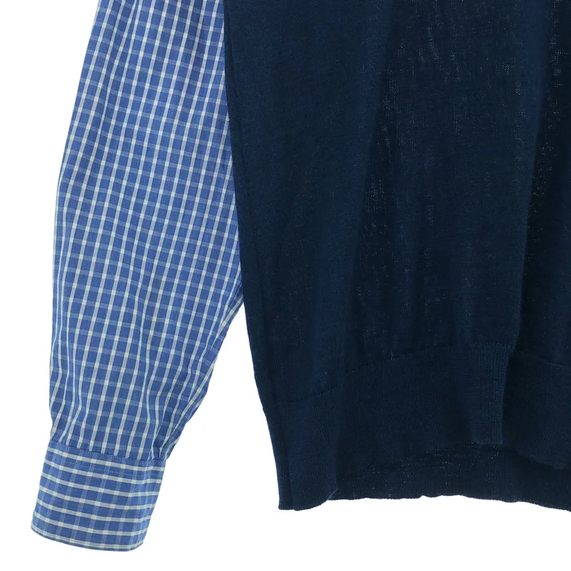COMME des GARCONS HOMME PLUS / コムデギャルソンオムプリュス | 2008SS | 異素材 ドッキング Vネック ニット | S | メンズ