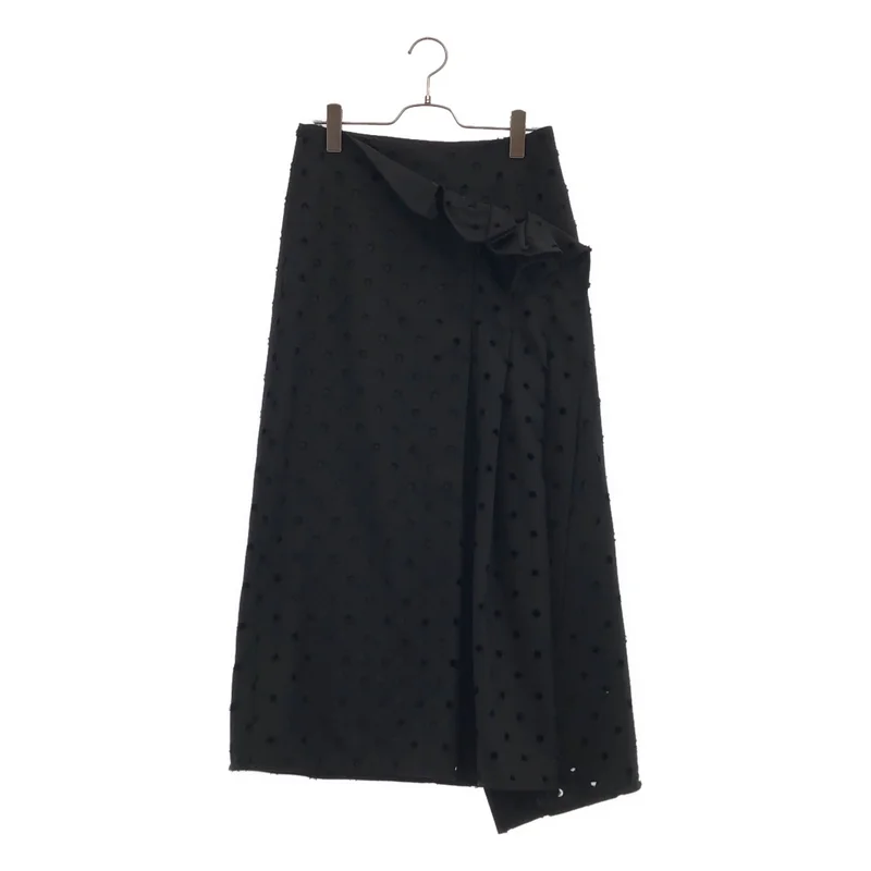 Y's / ワイズヨウジヤマモト | 2023AW | WOOL/POLYESTER GABARDINE PLEATED WRAP SKIRT / ウール混 ドットパンチング プリーツ ラップスカート | 1 | レディース