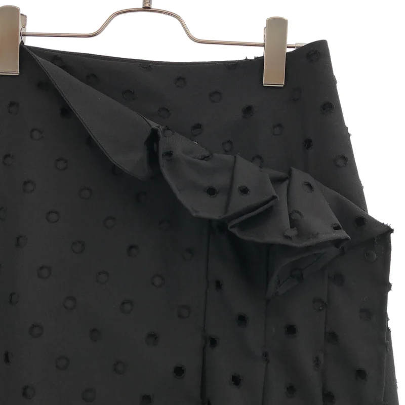 Y's / ワイズヨウジヤマモト | 2023AW | WOOL/POLYESTER GABARDINE PLEATED WRAP SKIRT / ウール混 ドットパンチング プリーツ ラップスカート | 1 | レディース