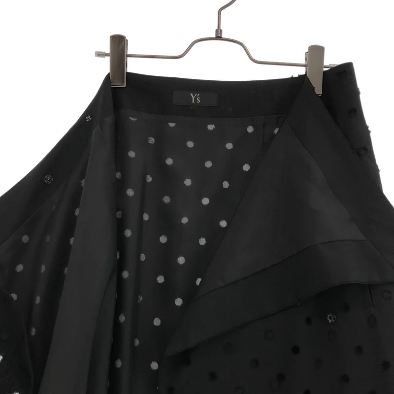 Y's / ワイズヨウジヤマモト | 2023AW | WOOL/POLYESTER GABARDINE PLEATED WRAP SKIRT / ウール混 ドットパンチング プリーツ ラップスカート | 1 | レディース