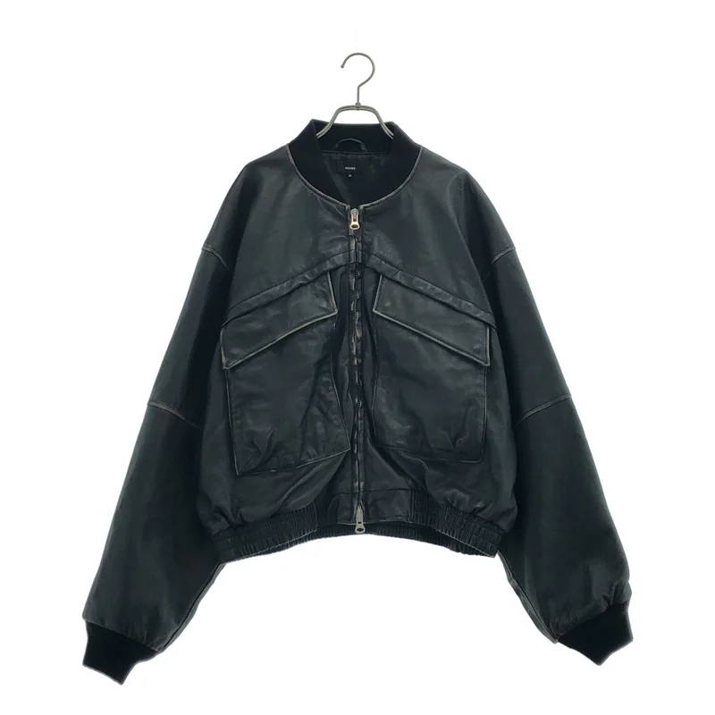 BEAMS / ビームス | ユーズド加工 レザー ショートブルゾン | M | メンズ