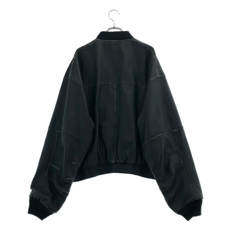 BEAMS / ビームス | ユーズド加工 レザー ショートブルゾン | M | メンズ