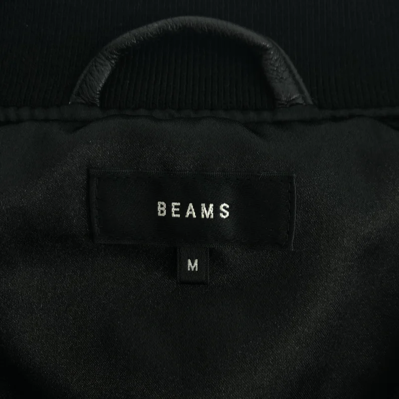 BEAMS / ビームス | ユーズド加工 レザー ショートブルゾン | M | メンズ