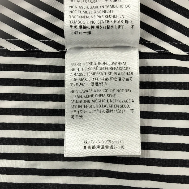 BALENCIAGA / バレンシアガ | ストライプ バックロゴプリント ニュースイングシャツ | 38 | レディース