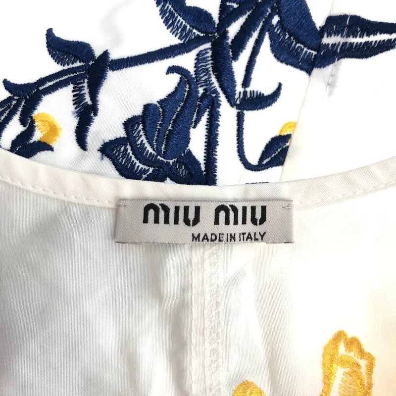 miu miu / ミュウミュウ | フラワー 刺しゅう ノースリーブ ブラウス | 38 | レディース