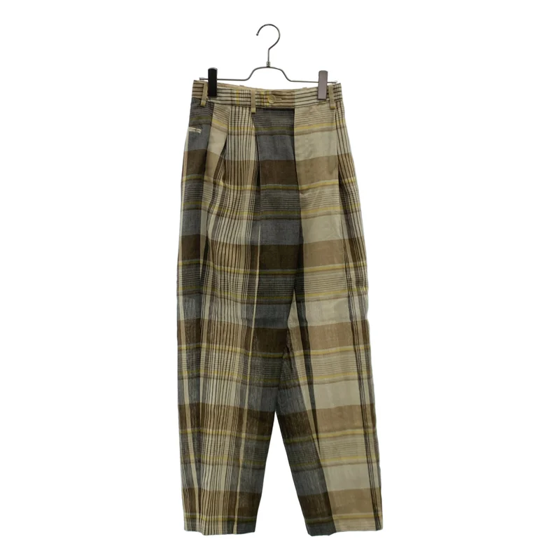 AURALEE / オーラリー | HARD TWIST ORGANIC WOOL MESH CHECK SLACKS チェック スラックス パンツ | 1 | レディース