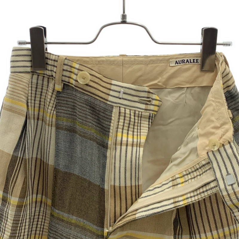 AURALEE / オーラリー | HARD TWIST ORGANIC WOOL MESH CHECK SLACKS チェック スラックス パンツ | 1 | レディース