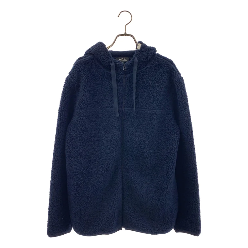 A.P.C. / アーペーセー | ロゴ ボア ジップ パーカ ジャケット | S | レディース