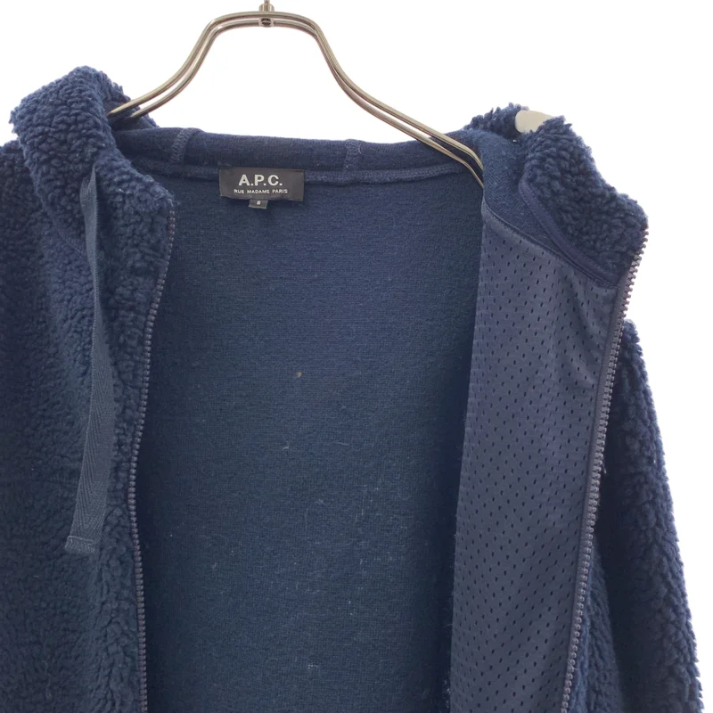 A.P.C. / アーペーセー | ロゴ ボア ジップ パーカ ジャケット | S | レディース