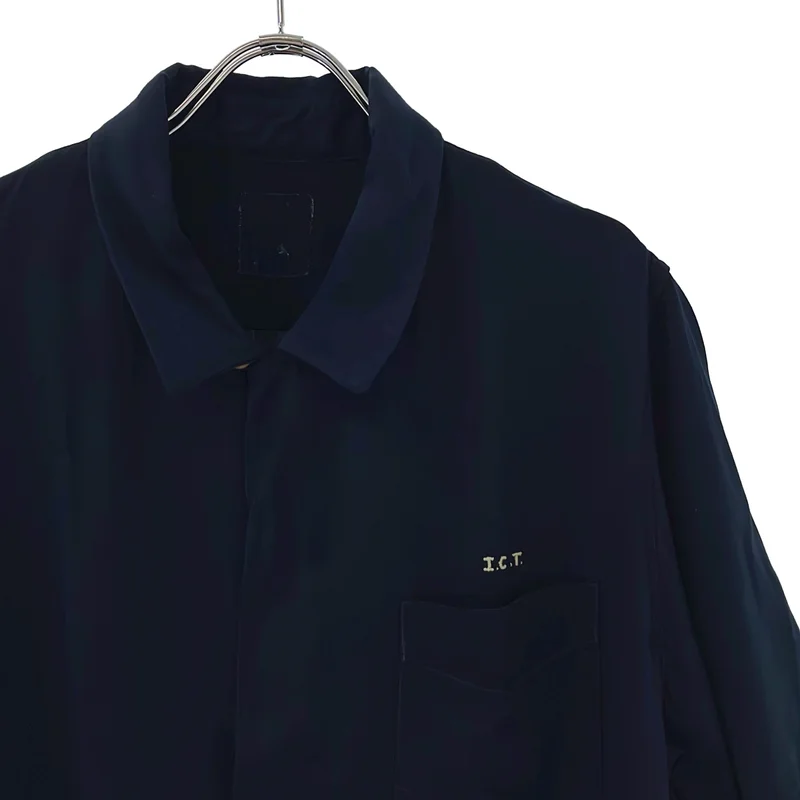 visvim / ビズビム | 2020SS | FREE EDGE SHIRT / インディゴ染め ステンシル プリント オープンカラー レーヨンシャツ | 3 | メンズ