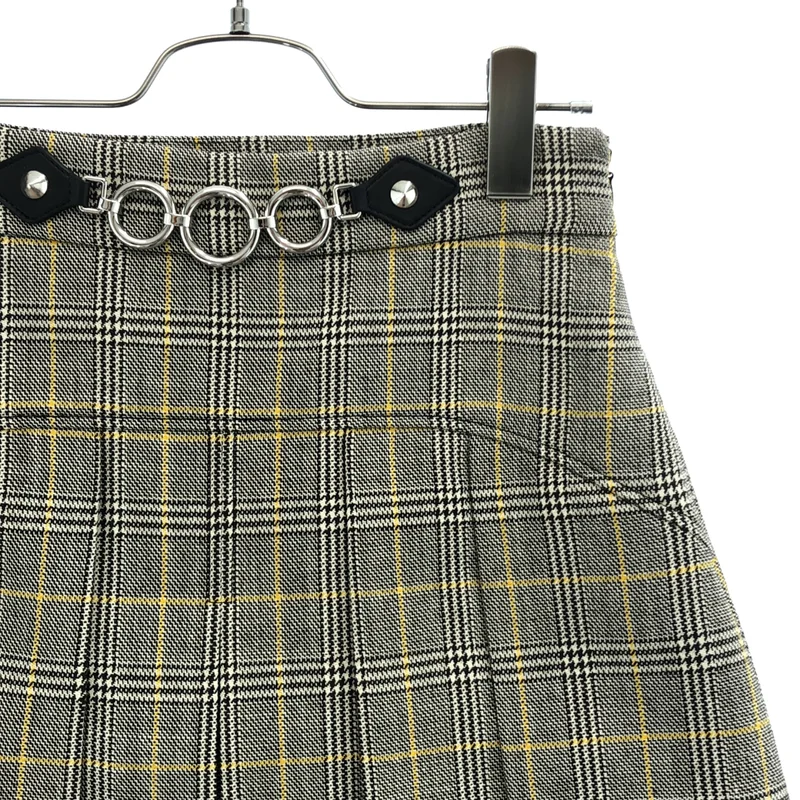 miu miu / ミュウミュウ | ウール チェック チェーン プリーツスカート | 38 | レディース