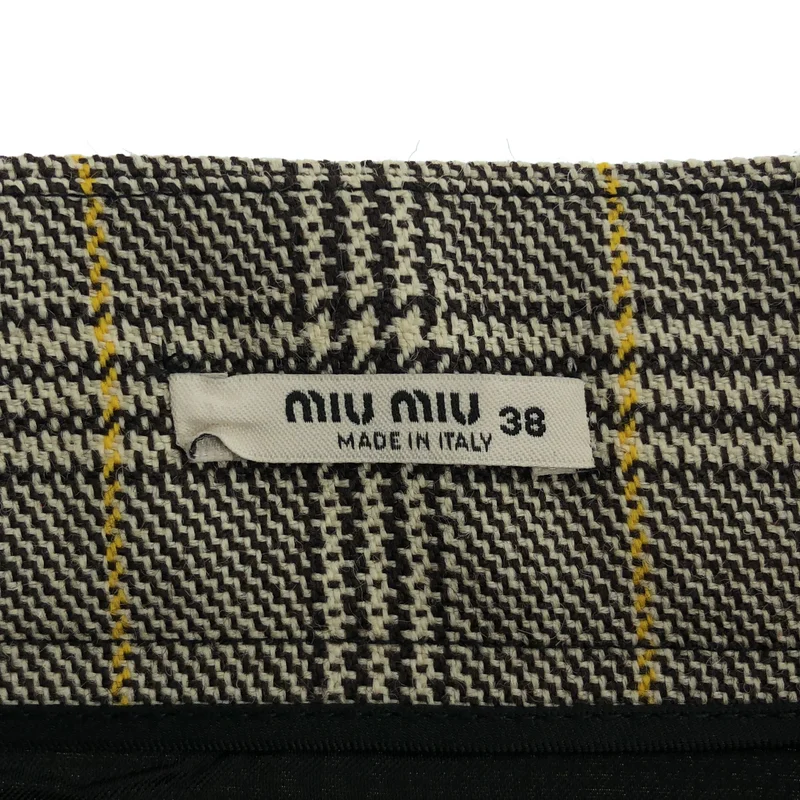miu miu / ミュウミュウ | ウール チェック チェーン プリーツスカート | 38 | レディース