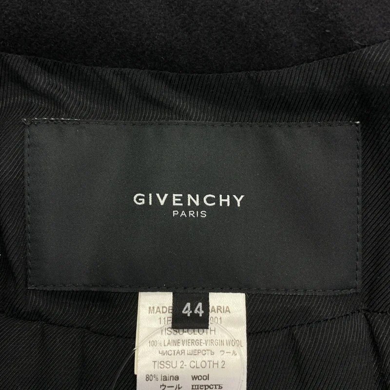 GIVENCHY / ジバンシィ | 2011AW | ウールメルトン レイヤードスタジャン ジャケット | 44 | メンズ