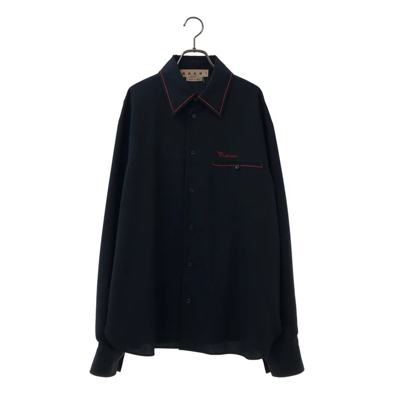 MARNI / マルニ | 2023SS | トロピカルウール ステッチワーク オーバーシャツ | 50 | メンズ