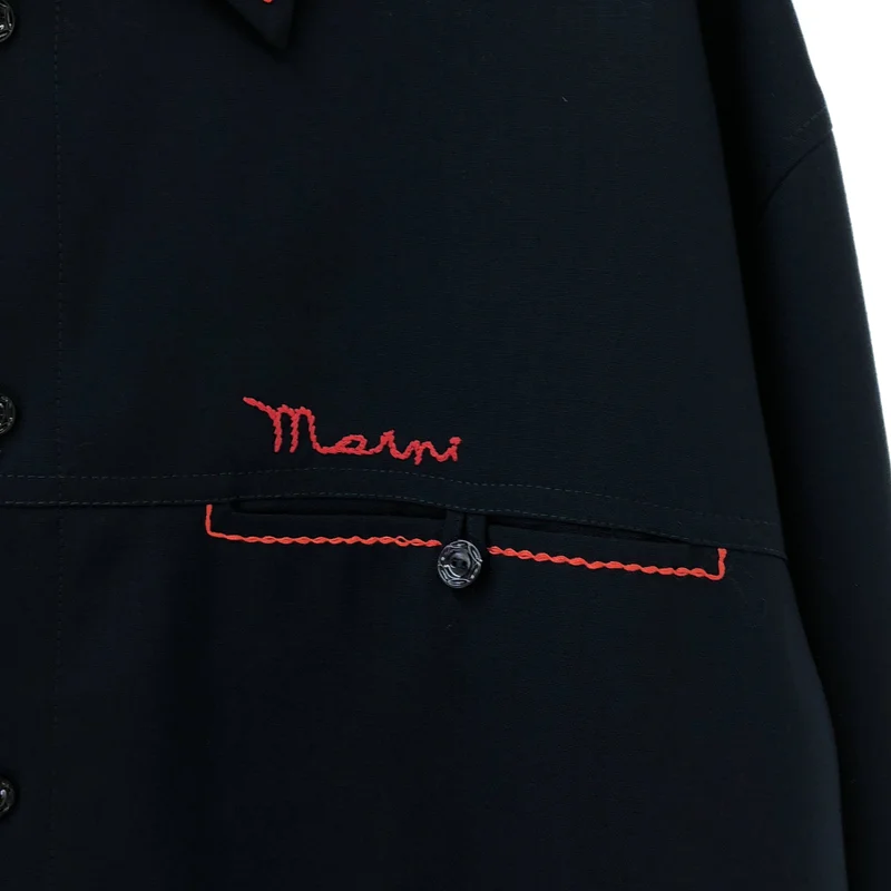 MARNI / マルニ | 2023SS | トロピカルウール ステッチワーク オーバーシャツ | 50 | メンズ