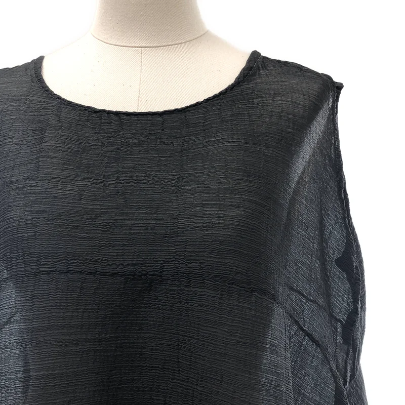 me ISSEY MIYAKE / ミーイッセイミヤケ | 2015AW | プリーツ シアー ノースリーブブラウス |