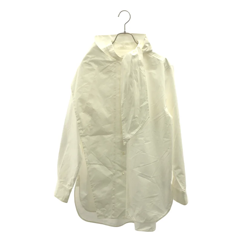J&M DAVIDSON / ジェイアンドエムデヴィッドソン | コットン ロングリボン 変形 バンドカラーシャツ | 10 | レディース