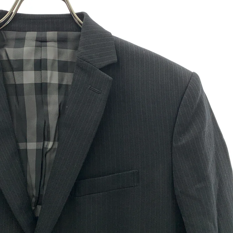 BURBERRY LONDON / バーバリーロンドン | ストライプ ロゴボタン シングル テーラードジャケット / 総裏地 | 170 | メンズ