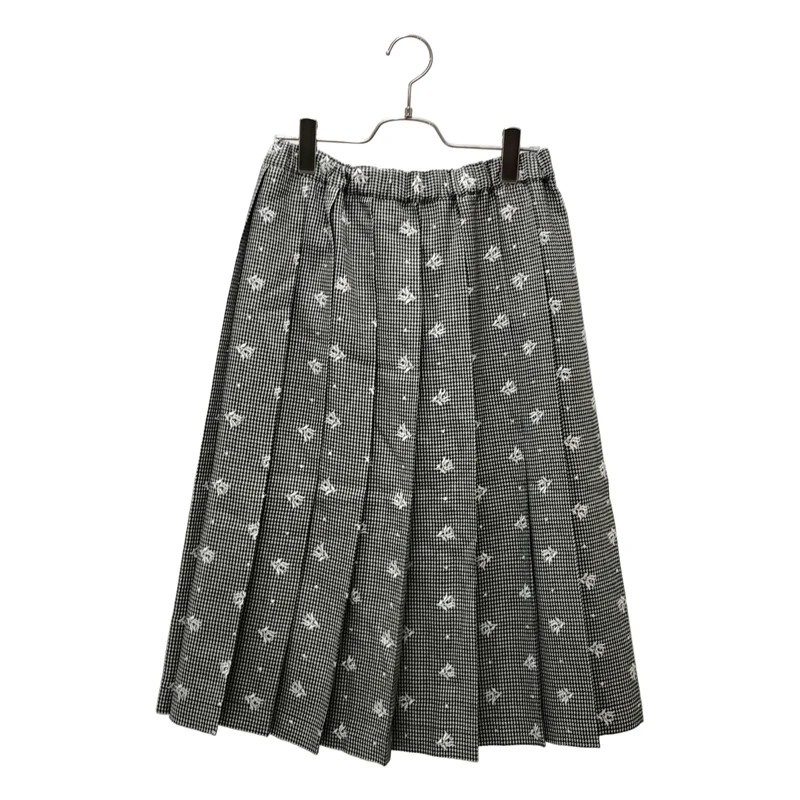 robe de chambre COMME des GARCONS / ローブドシャンブルコムデギャルソン | 2001AW | ウール 千鳥格子 刺しゅう プリーツスカート |
