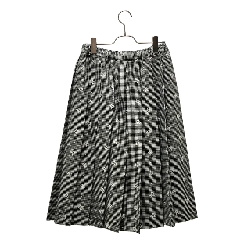 robe de chambre COMME des GARCONS / ローブドシャンブルコムデギャルソン | 2001AW | ウール 千鳥格子 刺しゅう プリーツスカート |