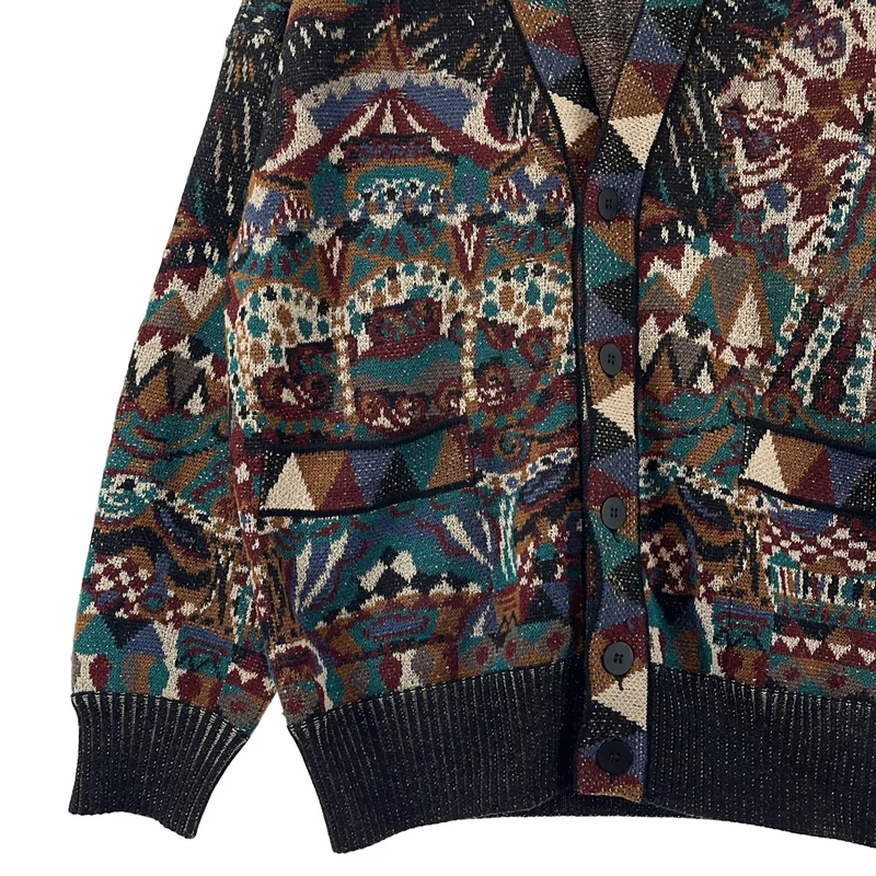 MISSONI / ミッソーニ | ウール 総柄 Vネック ニットカーディガン |