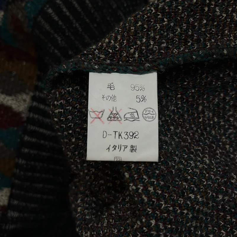 MISSONI / ミッソーニ | ウール 総柄 Vネック ニットカーディガン |
