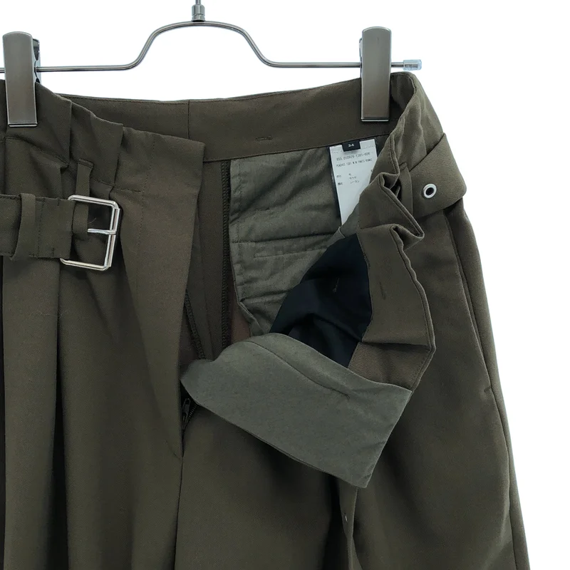 DRIES VAN NOTEN / ドリスヴァンノッテン | タック ベルテッド ワイドパンツ | 34 | レディース