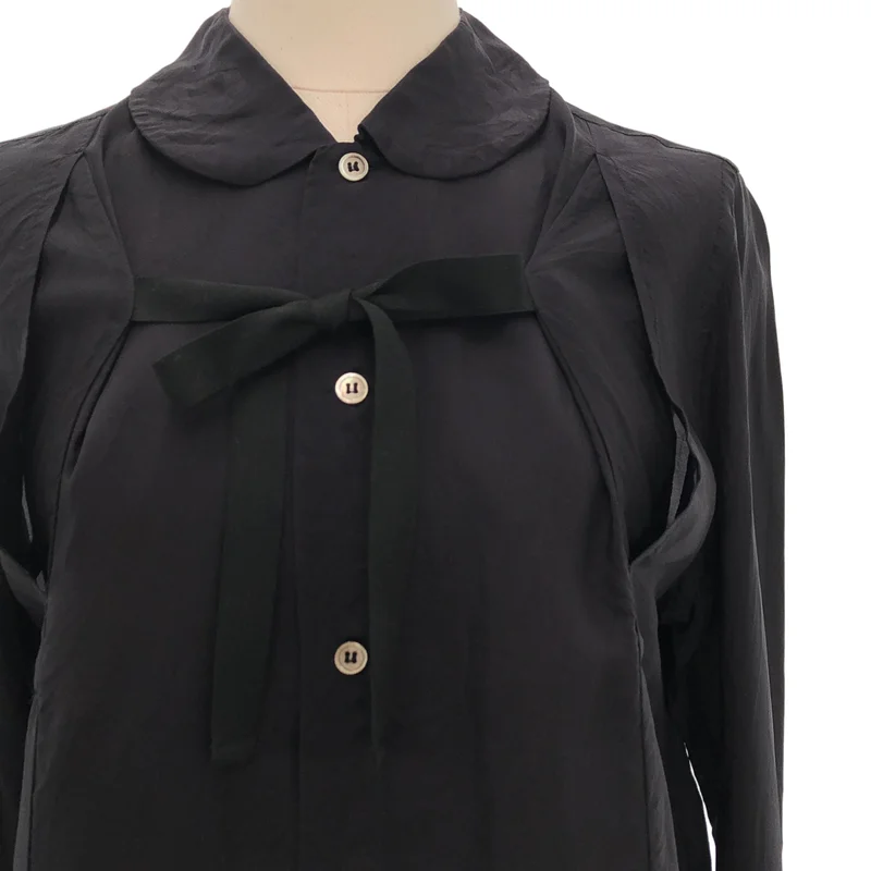 robe de chambre COMME des GARCONS / ローブドシャンブルコムデギャルソン | 2002SS | キュプラ 丸襟 カットアウト シャツ | S | レディース