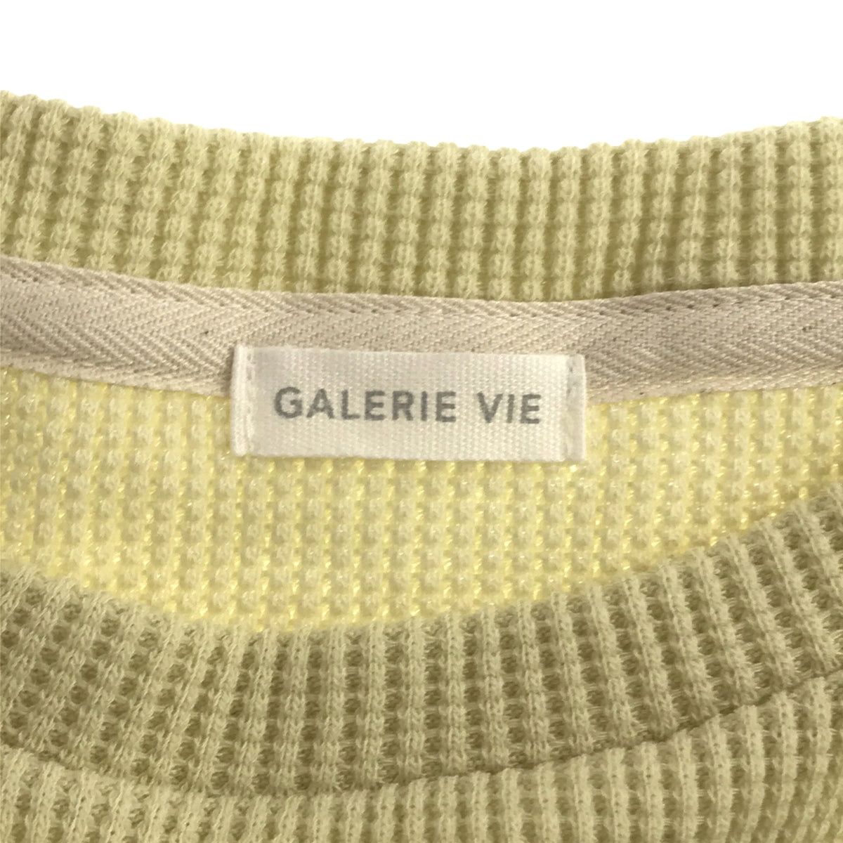 GALERIE VIE / ギャルリーヴィー | ウールコットンワッフル ラウンドネックプルオーバー | F | イエロー | レディース GALERIE VIE / ギャルリーヴィー | ウールコットンワッフル ラウンド