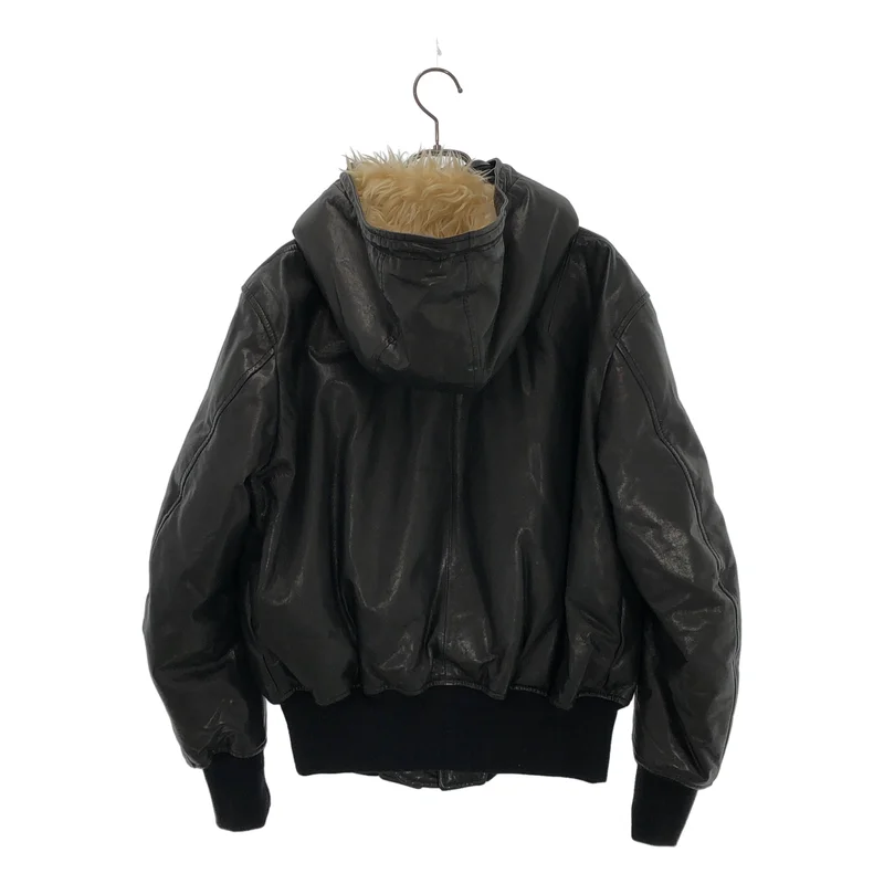 Paul Smith COLLECTION / ポールスミスコレクション | 羊革 ラムレザー 中綿 ジップ ジャケット / ファーフード着脱可 | M | メンズ