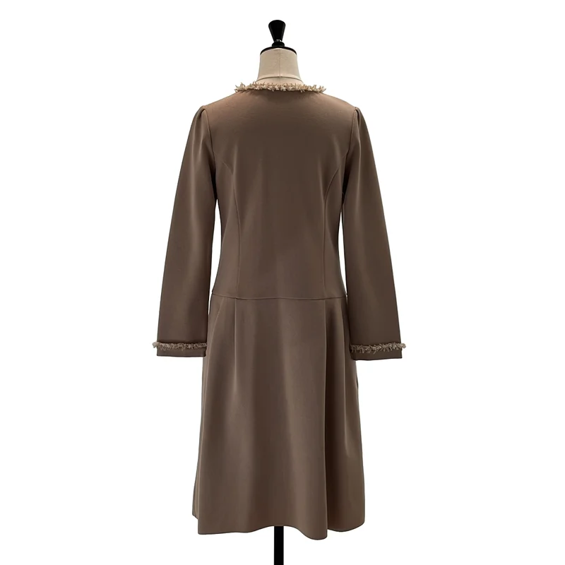Rene / ルネ | ノーカラー ジップアップ ニットワンピース | 38 | レディース