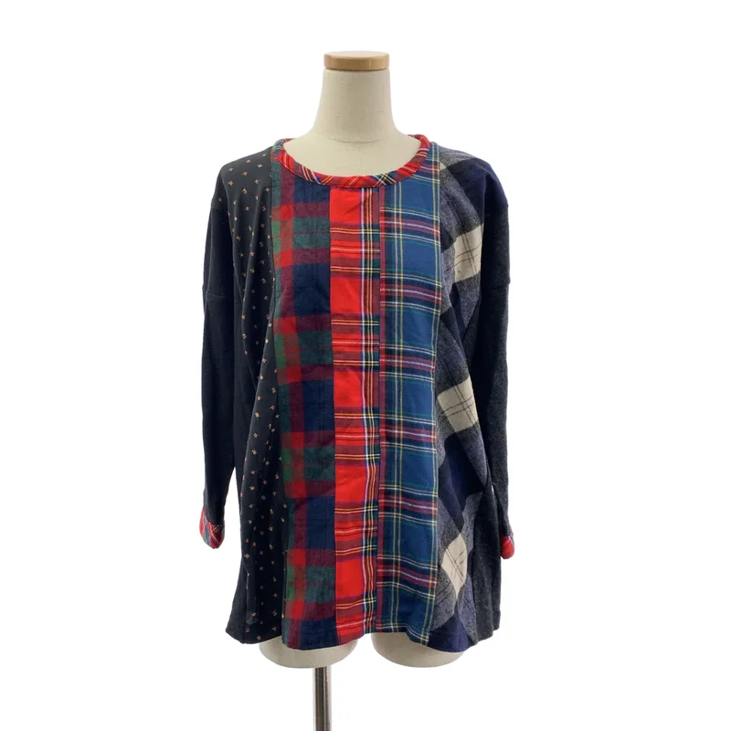 JUNYA WATANABE COMME des GARCONS / ジュンヤワタナベ | 2013AW | 異素材 切替 総柄 パッチワーク カットソー | S | レディース