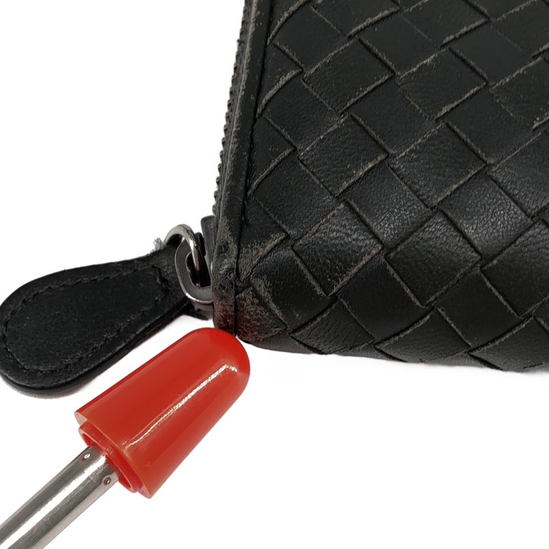 BOTTEGA VENETA / ボッテガヴェネタ | イントレチャートレザー パイソン切り替え ラウンドジップ ロングウォレット |