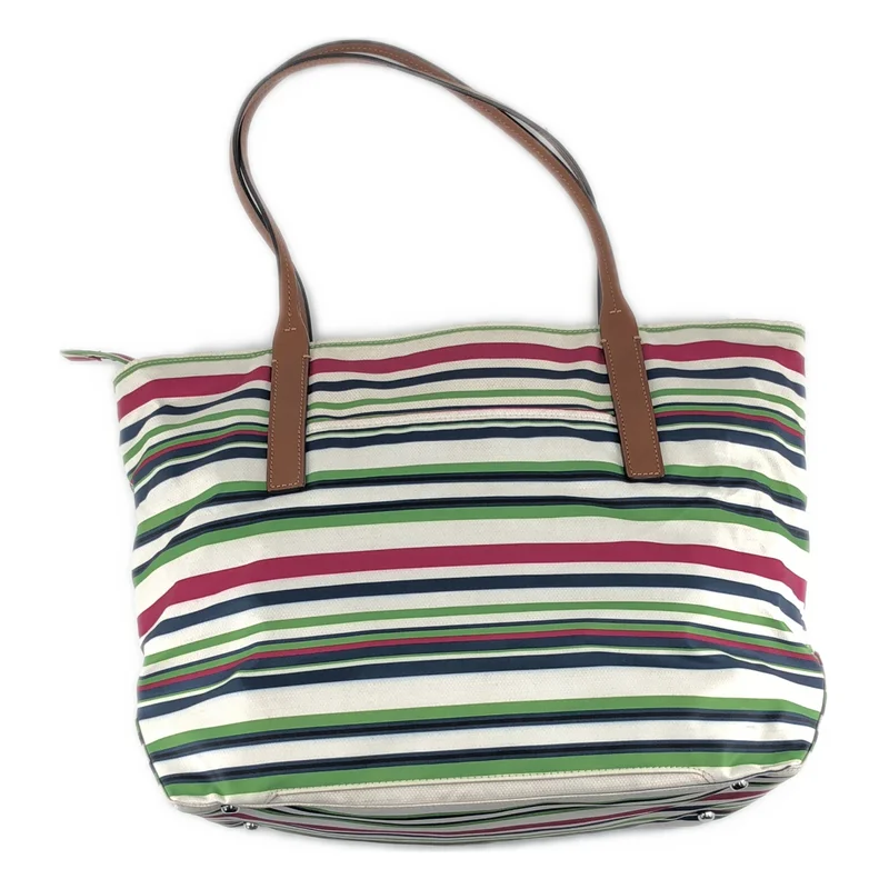 TUMI / トゥミ | レザーハンドル ボーダー トートバッグ |