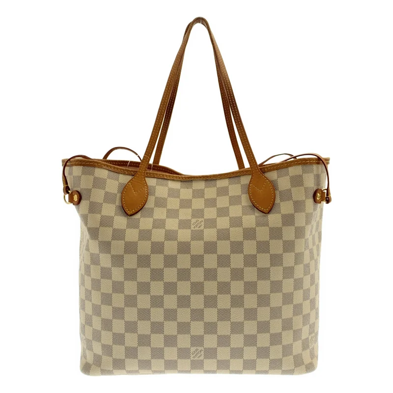 Louis Vuitton / ルイヴィトン | ポーチ付き ダミエアズール ネヴァーフル ダミエキャンバス レザートートバッグ |