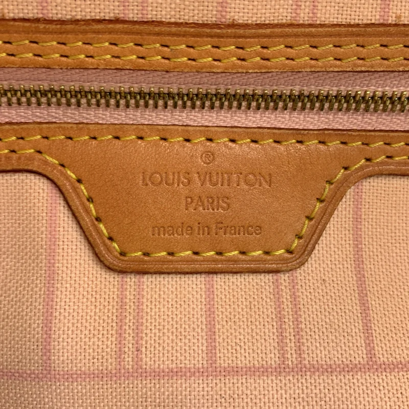 Louis Vuitton / ルイヴィトン | ポーチ付き ダミエアズール ネヴァーフル ダミエキャンバス レザートートバッグ |