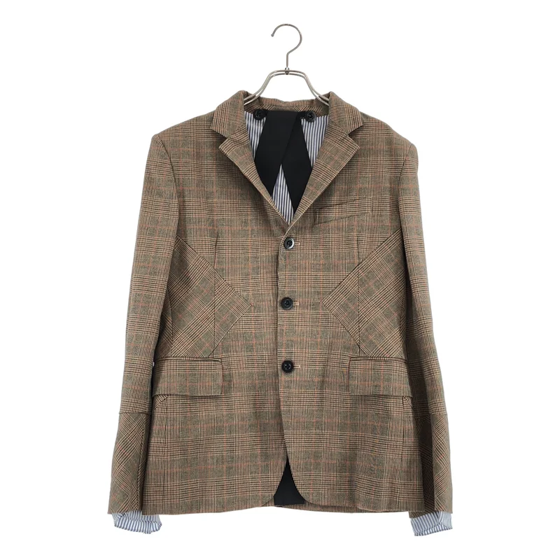 sacai / サカイ | グレンチェック レイヤードスリーブ テーラードジャケット | 1 | レディース