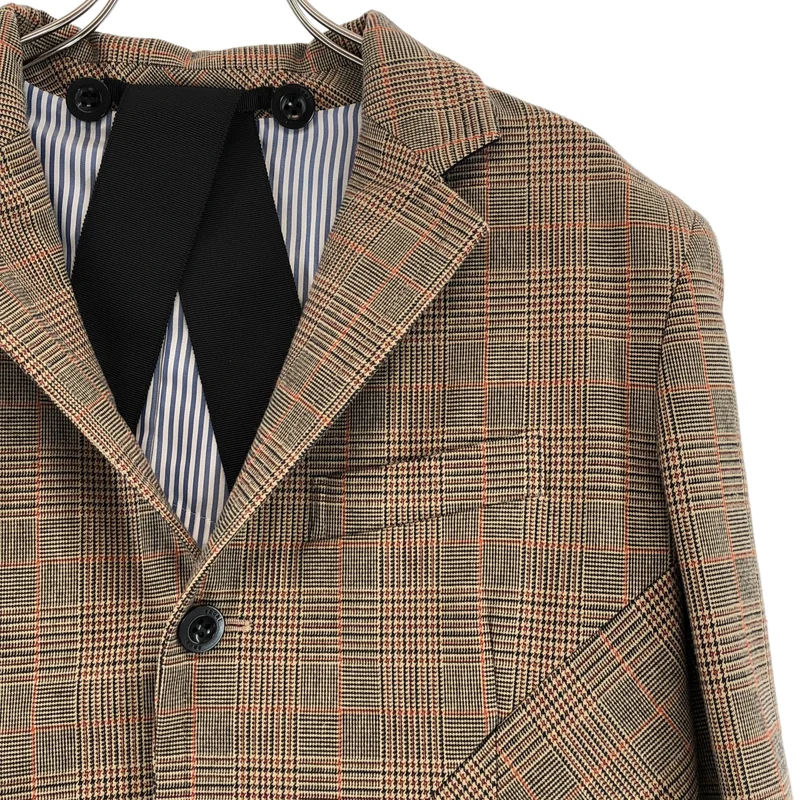 sacai / サカイ | グレンチェック レイヤードスリーブ テーラードジャケット | 1 | レディース