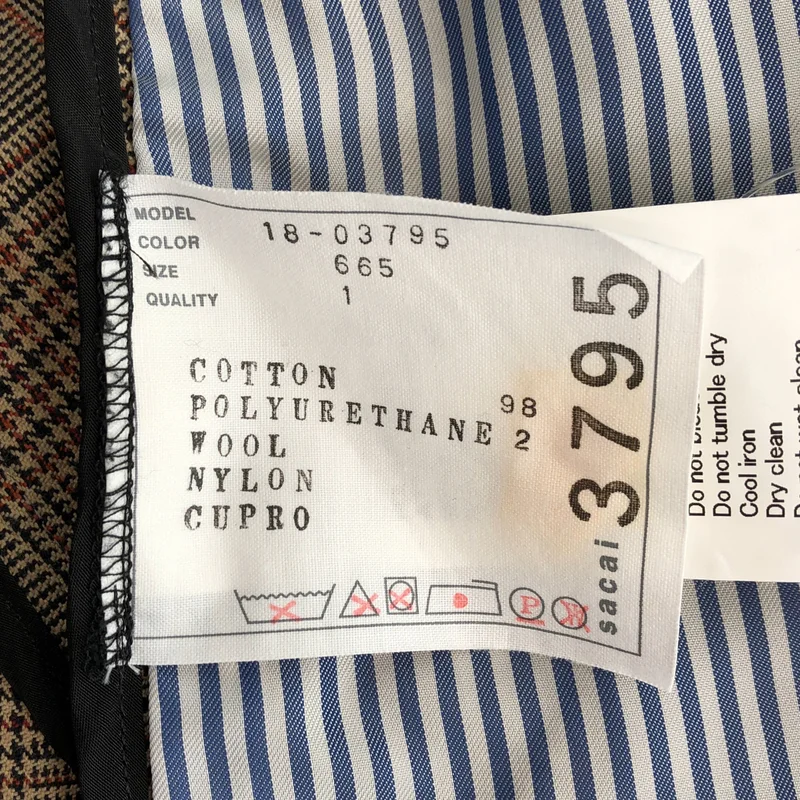 sacai / サカイ | グレンチェック レイヤードスリーブ テーラードジャケット | 1 | レディース