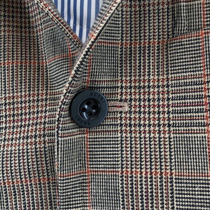 sacai / サカイ | グレンチェック レイヤードスリーブ テーラードジャケット | 1 | レディース