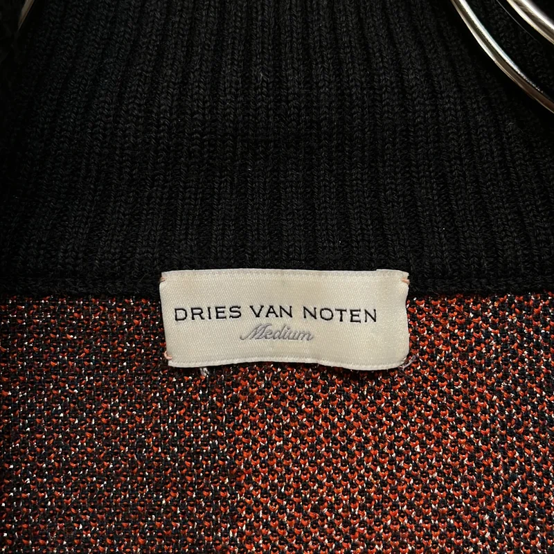DRIES VAN NOTEN / ドリスヴァンノッテン | 2023AW | ウール ラメ ジオメトリック ドライバーズニット | M | メンズ