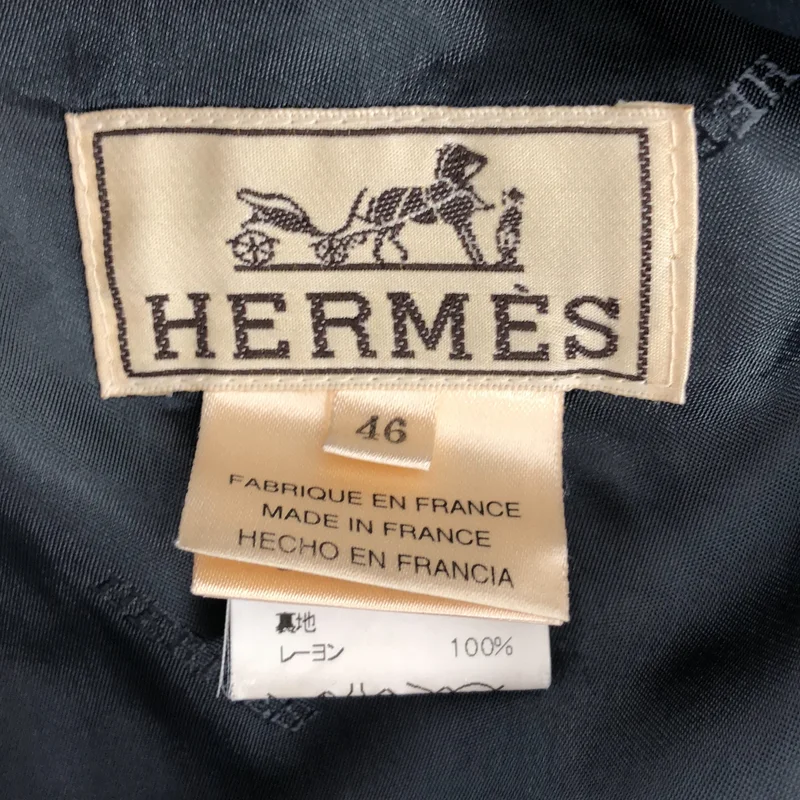 HERMES / エルメス | ギャザー ロング コート | 46 | メンズ
