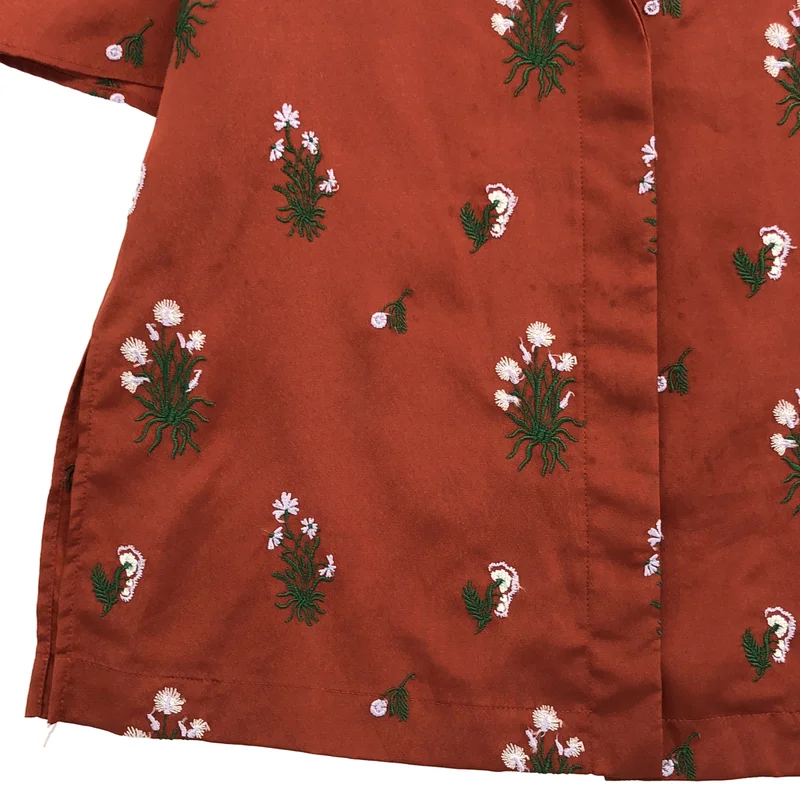 Mame Kurogouchi / マメクロゴウチ | Pedicel Embroidery Open-Necked Shirt フローラルエンブロイダリーオープンカラーシャツ | 2 | レディース