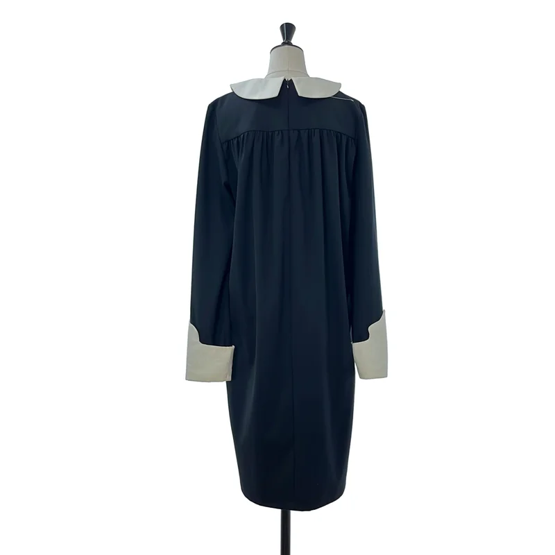 MM6 Maison Margiela / エムエムシックスメゾンマルジェラ | ウール混 変形襟 ギャザーワンピース | 38 | レディース