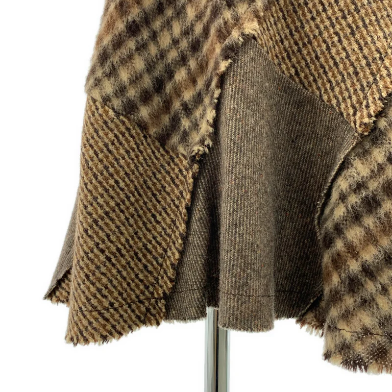 tricot COMME des GARCONS / トリココムデギャルソン | 2005AW | ウール 捩れ パッチワーク バックジップ スカート / 総裏地 | M | レディース