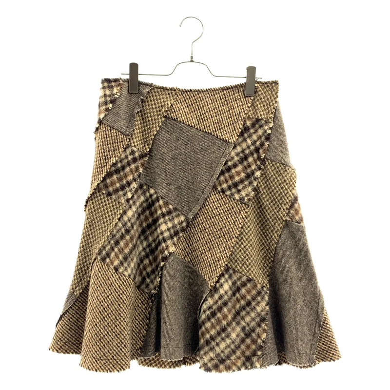 tricot COMME des GARCONS / トリココムデギャルソン | 2005AW | ウール 捩れ パッチワーク バックジップ スカート / 総裏地 | M | レディース