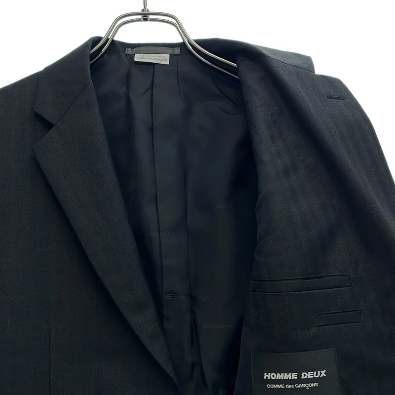 COMME des GARCONS HOMME DEUX / コムデギャルソンオムドゥ | 2025AW | ストライプ シングルブレスト テーラードジャケット / ロゴ総裏地 | S | メンズ