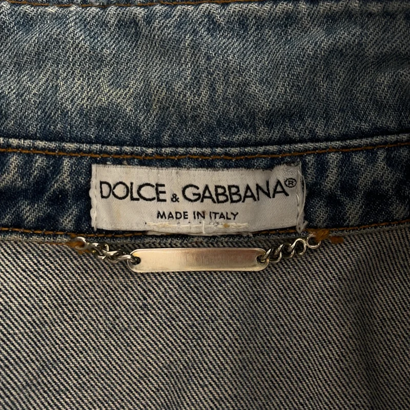 DOLCE＆GABBANA / ドルチェ＆ガッバーナ | ボタンレス デニムジャケット | 42 | レディース